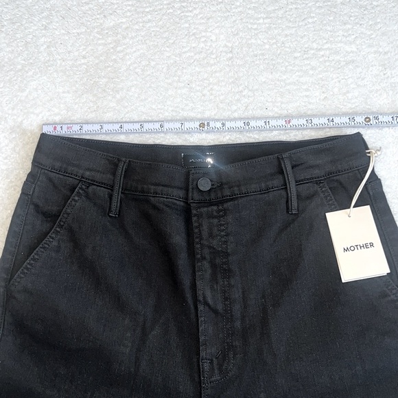 Mother Straight‎ Up Rambler Cargo Skim Jeans Black Size 33 NWT - Picture 3 of 15